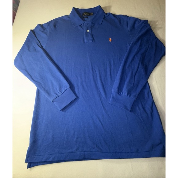 Polo Ralph Lauren Polo Shirt Mens Blue XL Long Sleeve Logo Blue Collared - Picture 1 of 9